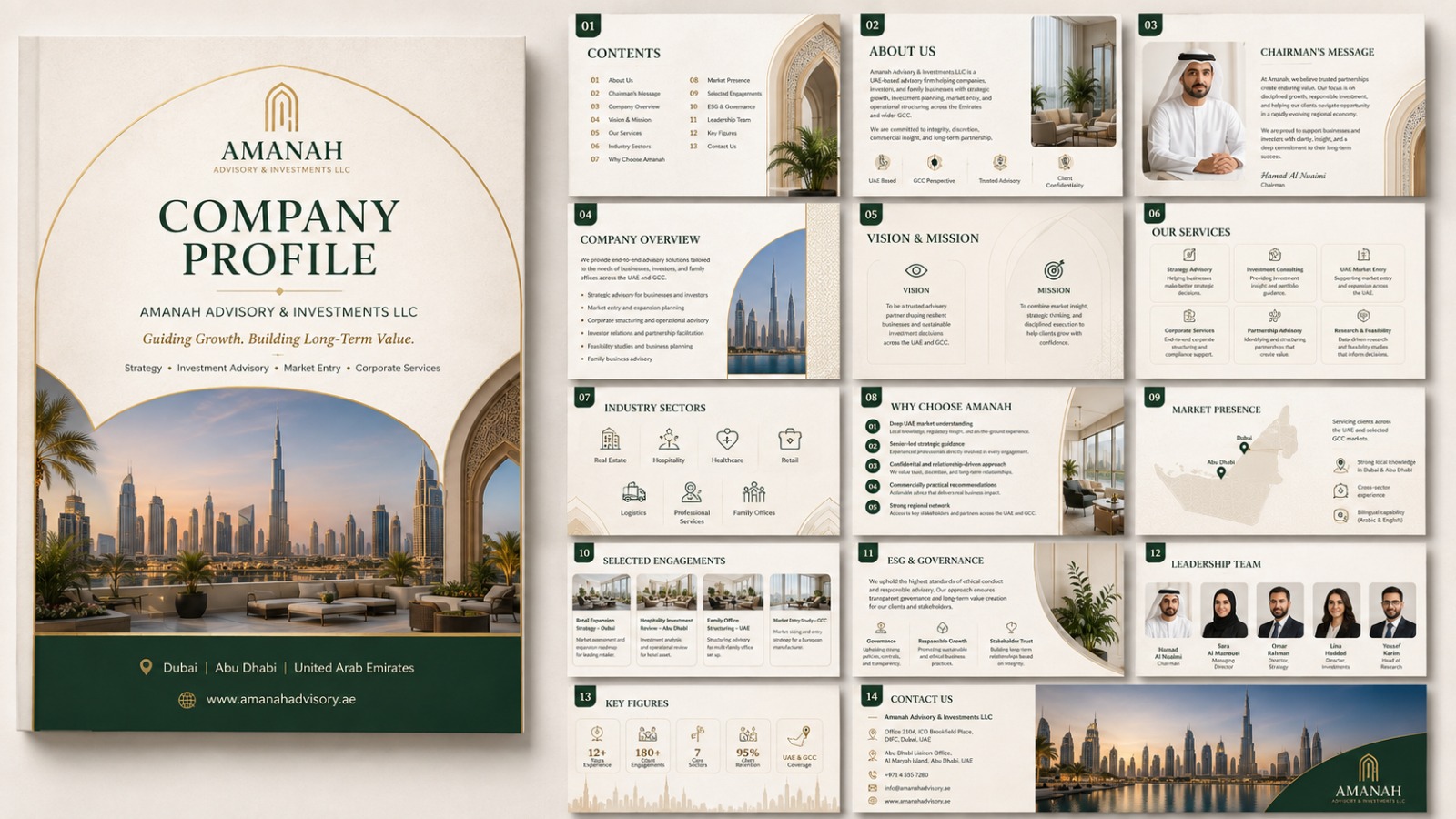 Amanah Advisory & Investments LLC company profile design by StriGrow Technologies
