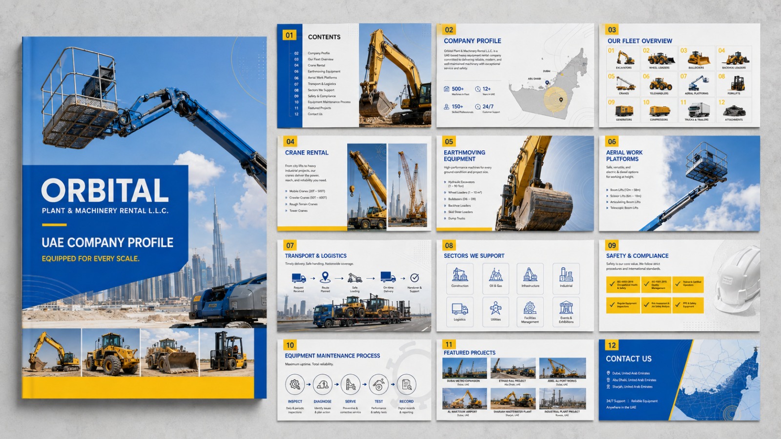 Orbital Plant & Machinery Rental L.L.C. company profile design by StriGrow Technologies